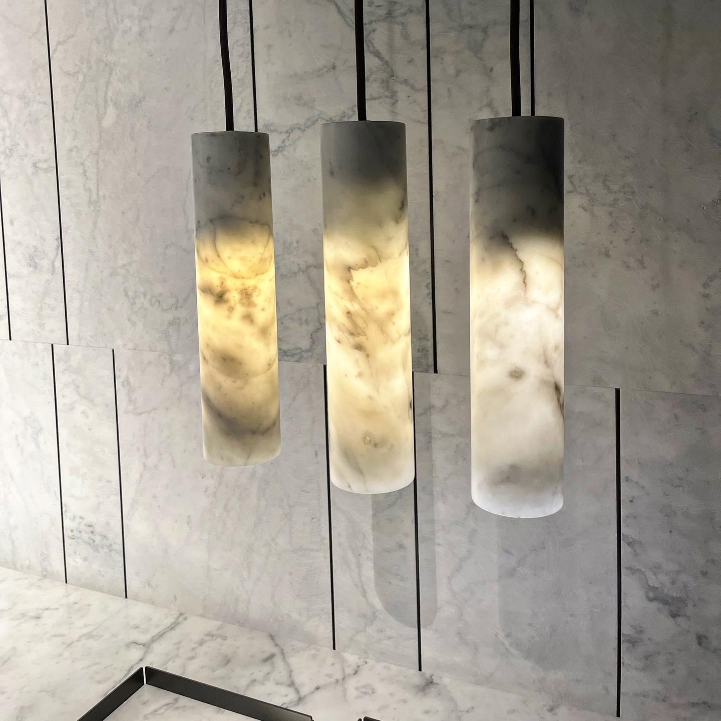 Nyxara Cluster Alabaster Pendant Light Staircase