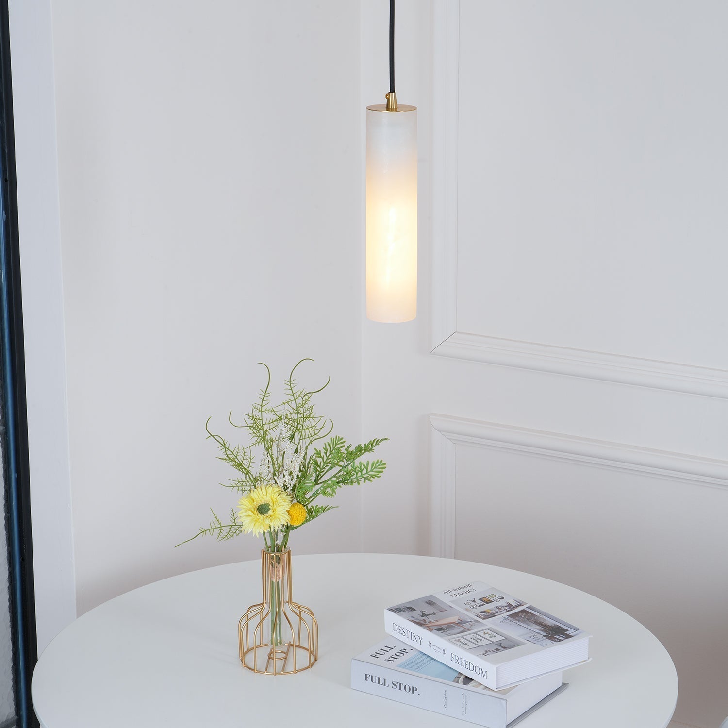 Nyxara Cluster Alabaster Pendant Light Staircase