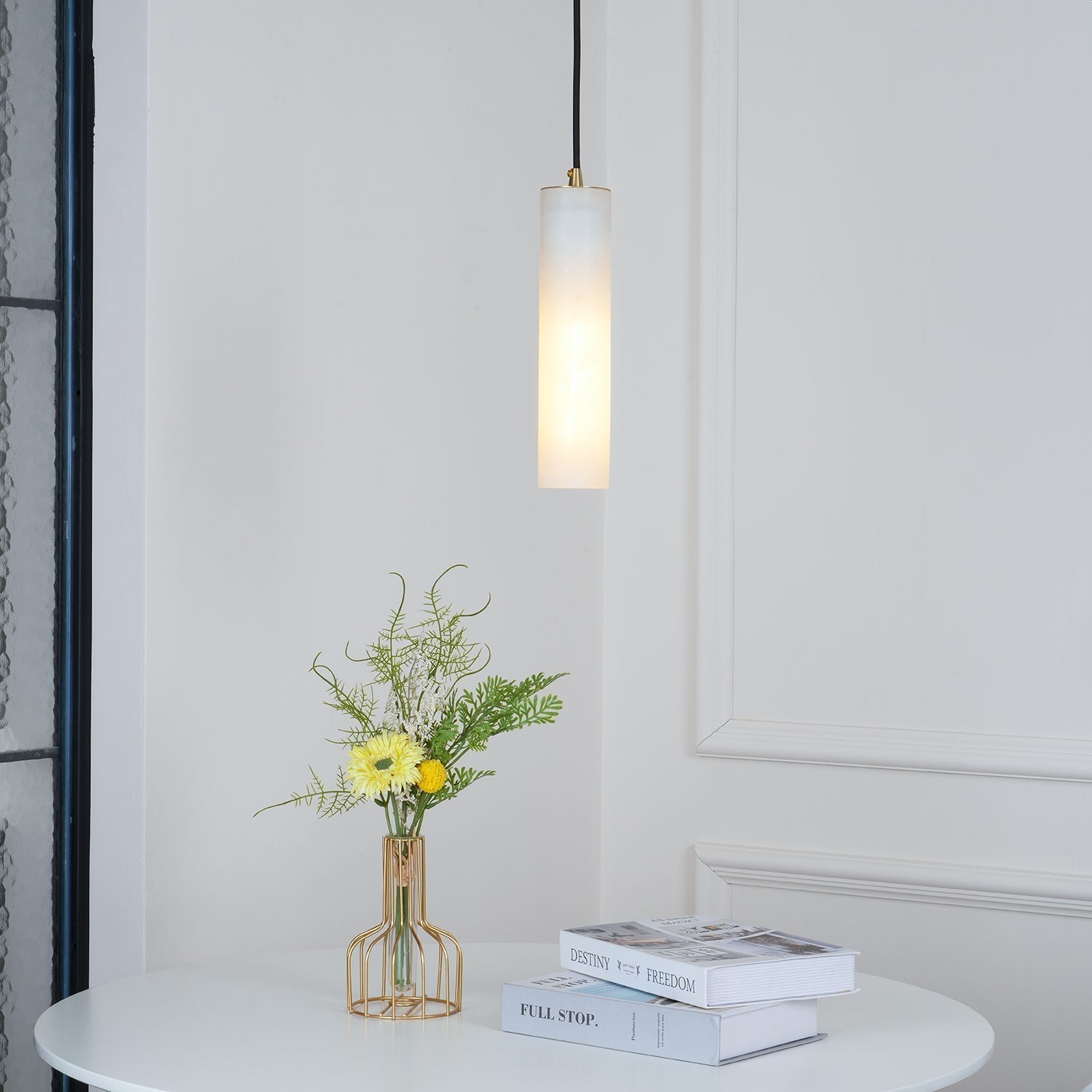 Nyxara Cluster Alabaster Pendant Light Staircase