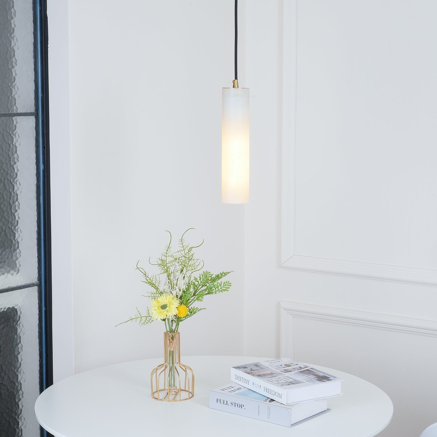 Nyxara Cluster Alabaster Pendant Light Staircase