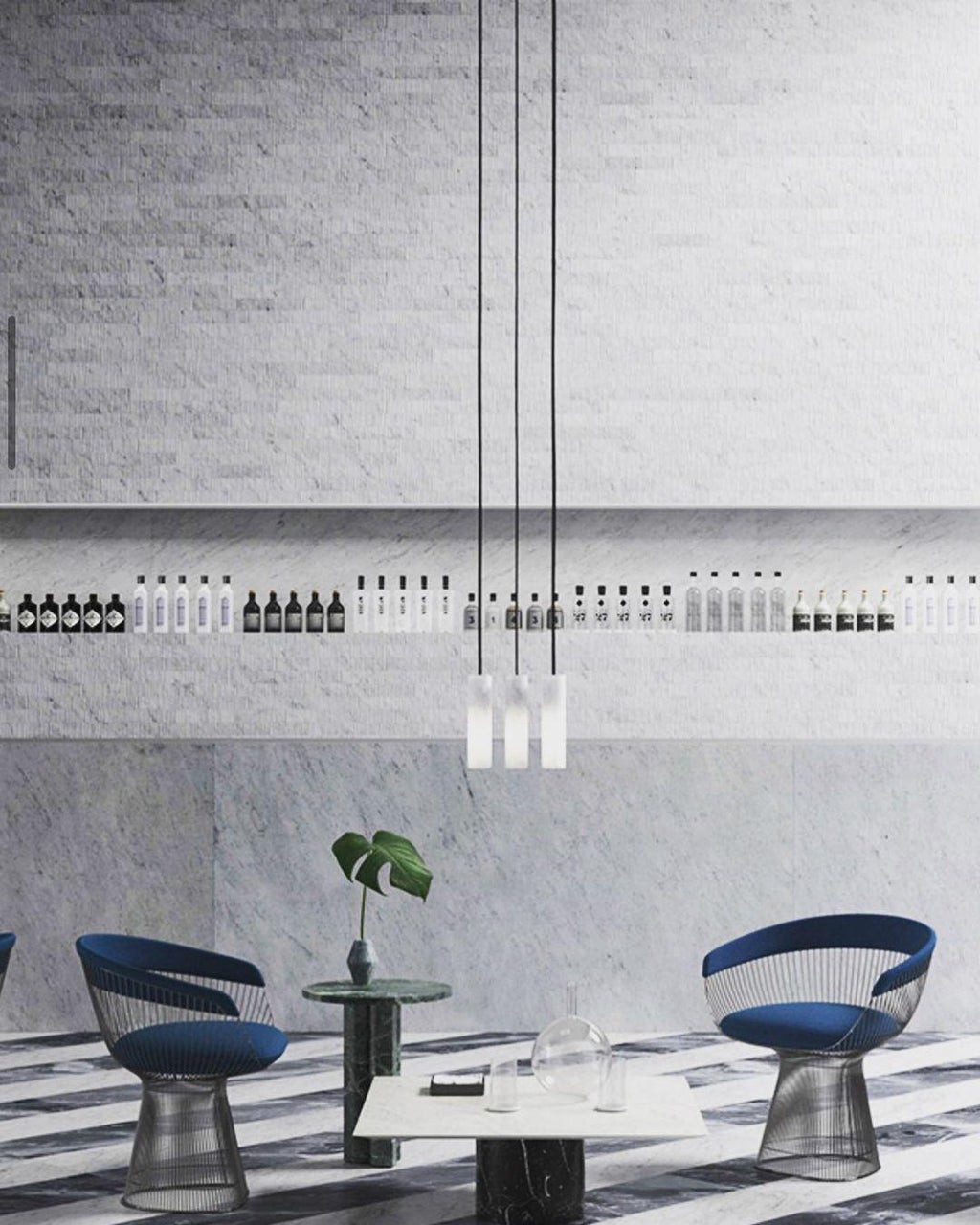 Nyxara Cluster Alabaster Pendant Light Staircase