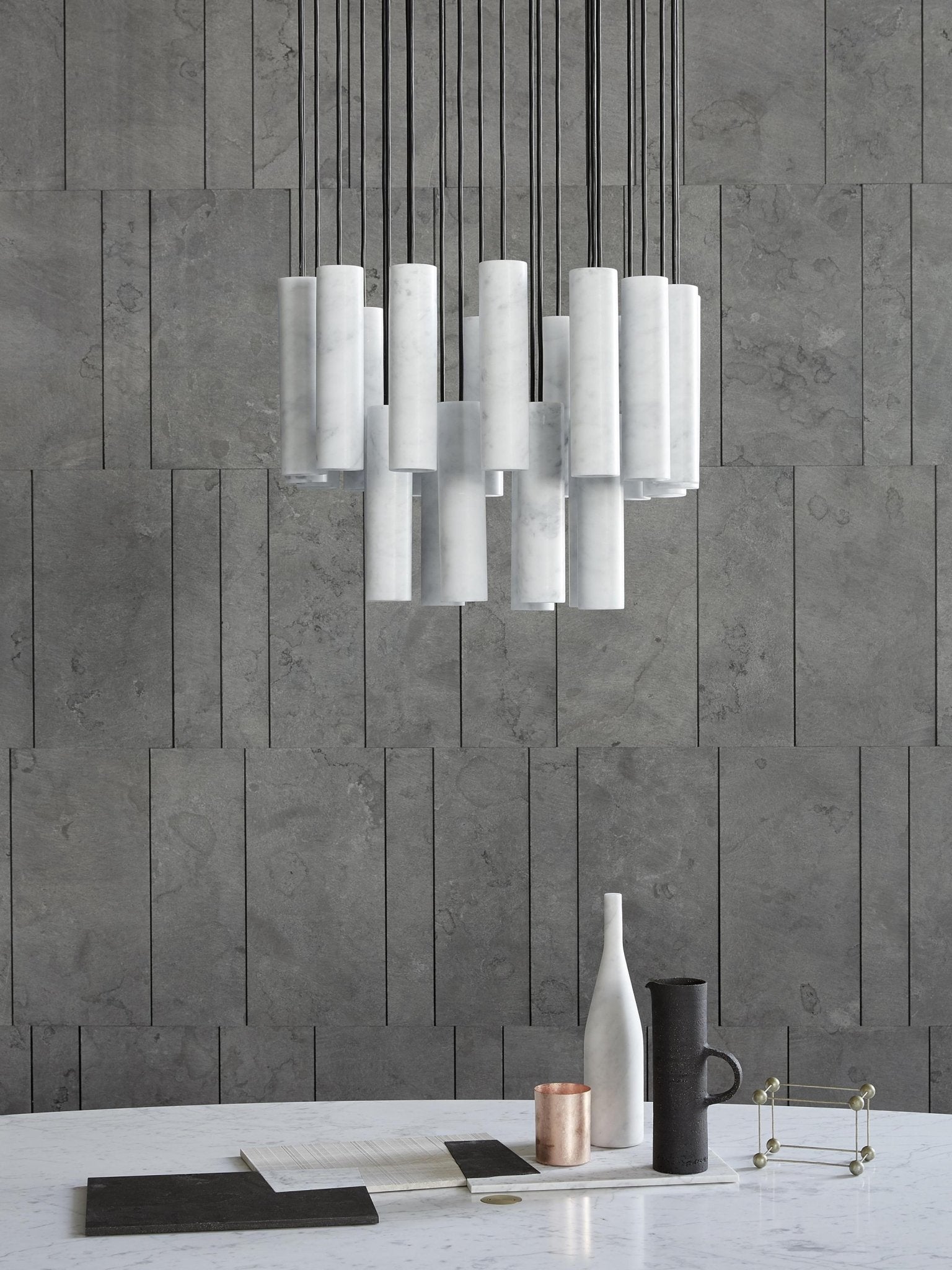 Nyxara Cluster Alabaster Pendant Light Staircase