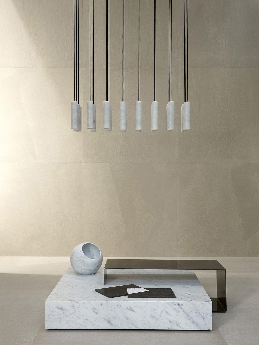 Nyxara Cluster Alabaster Pendant Light Staircase