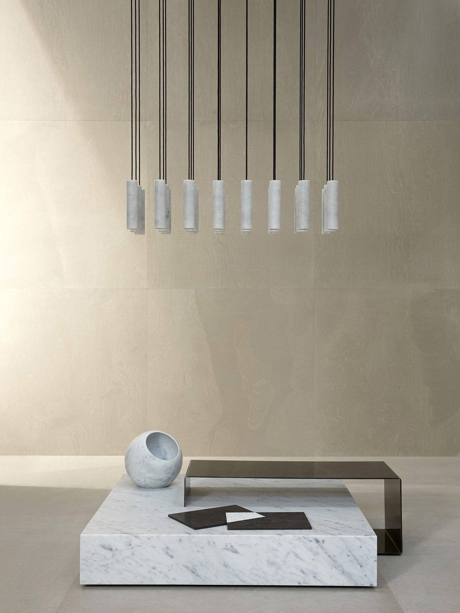 Nyxara Cluster Alabaster Pendant Light Staircase
