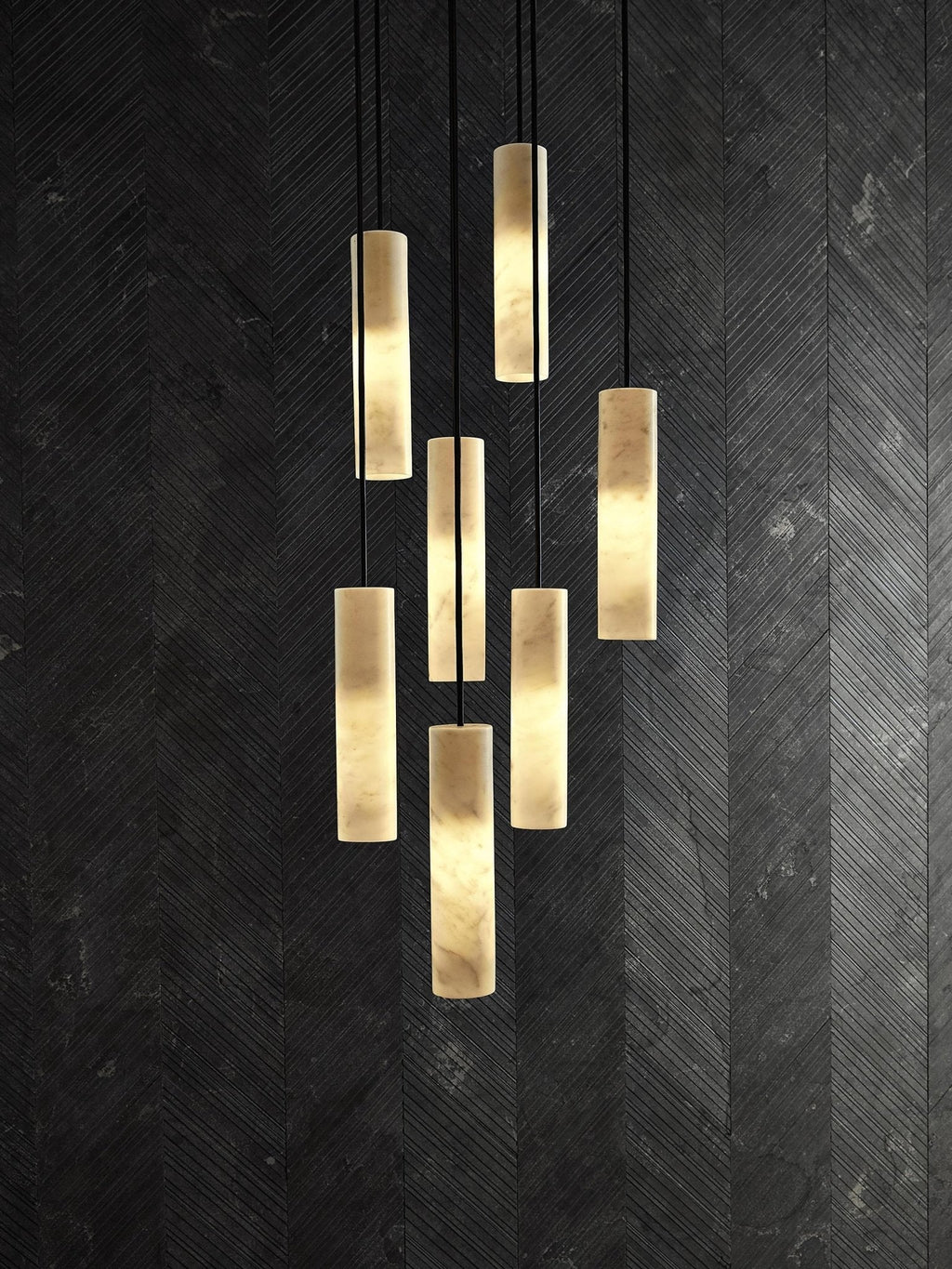 Nyxara Cluster Alabaster Pendant Light Staircase
