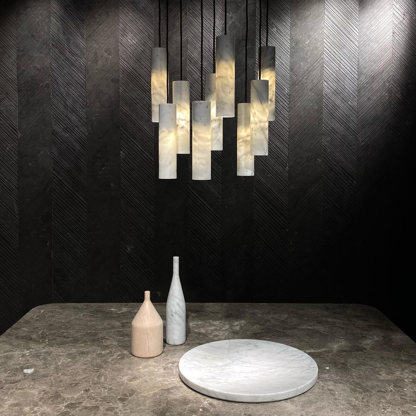 Nyxara Cluster Alabaster Pendant Light Staircase