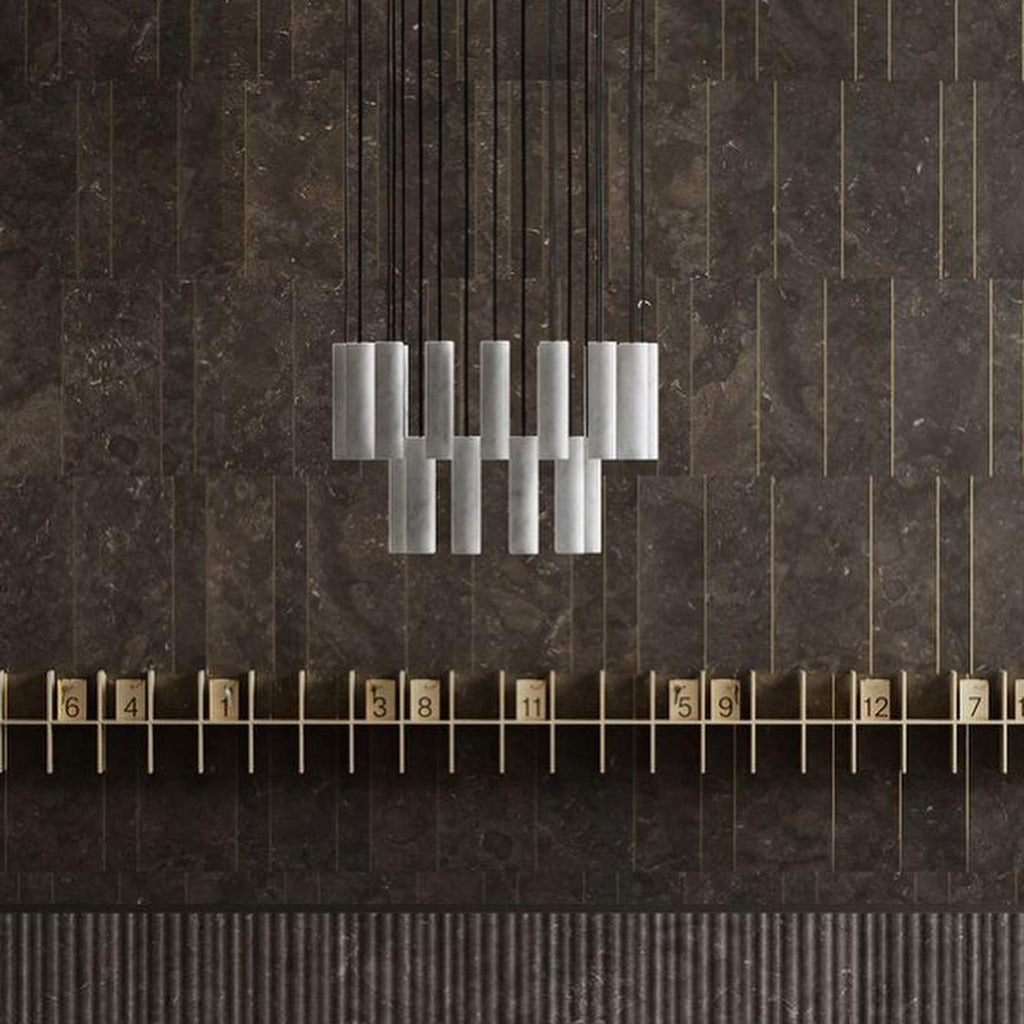 Nyxara Cluster Alabaster Pendant Light Staircase