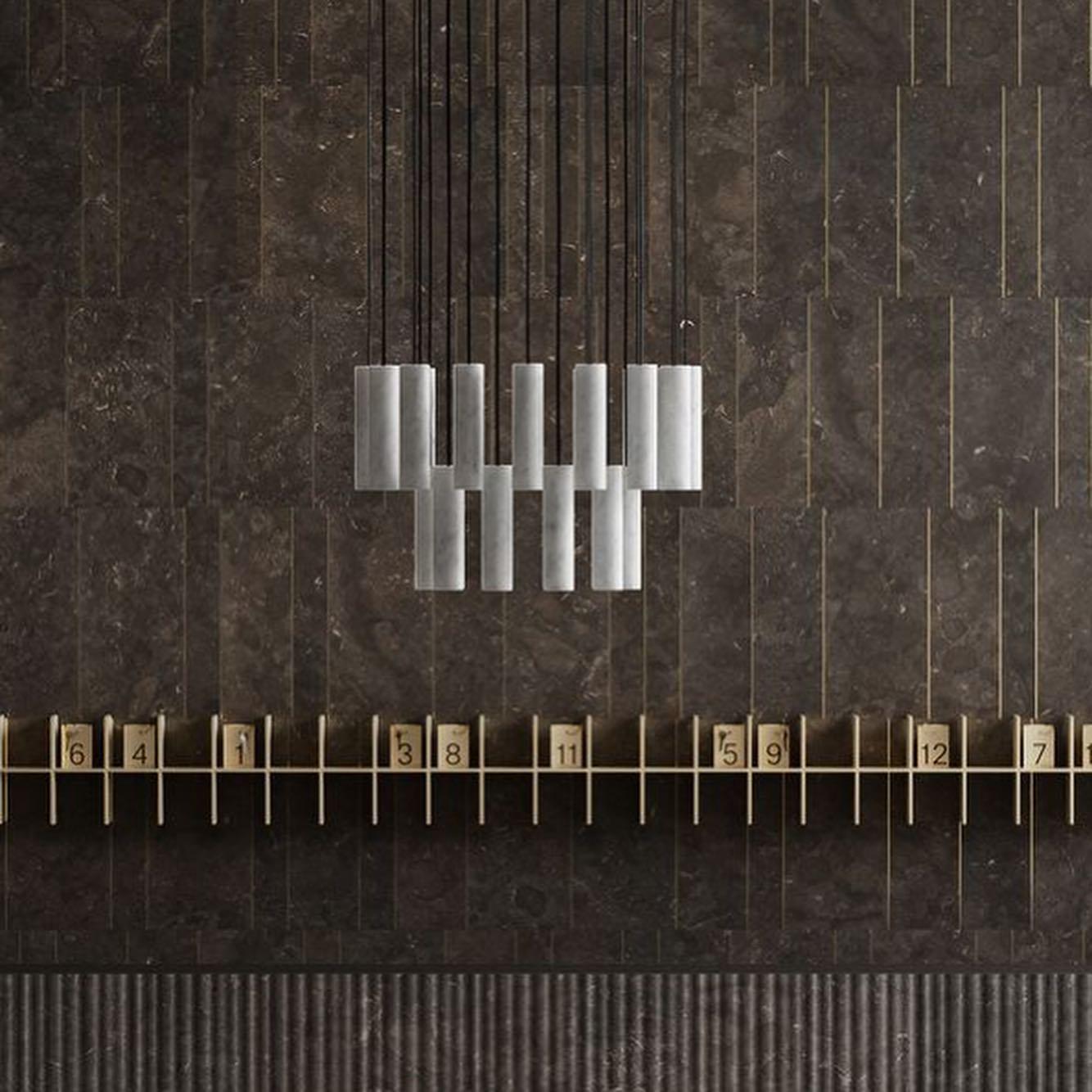Nyxara Cluster Alabaster Pendant Light Staircase