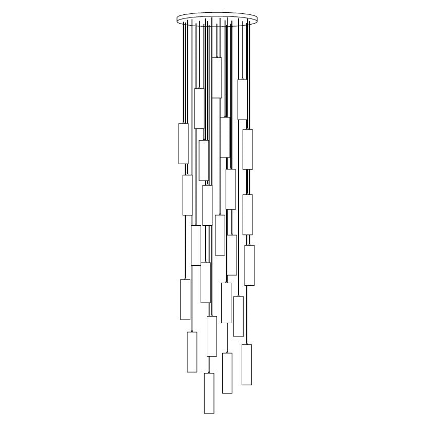 Nyxara Cluster Alabaster Pendant Light Staircase