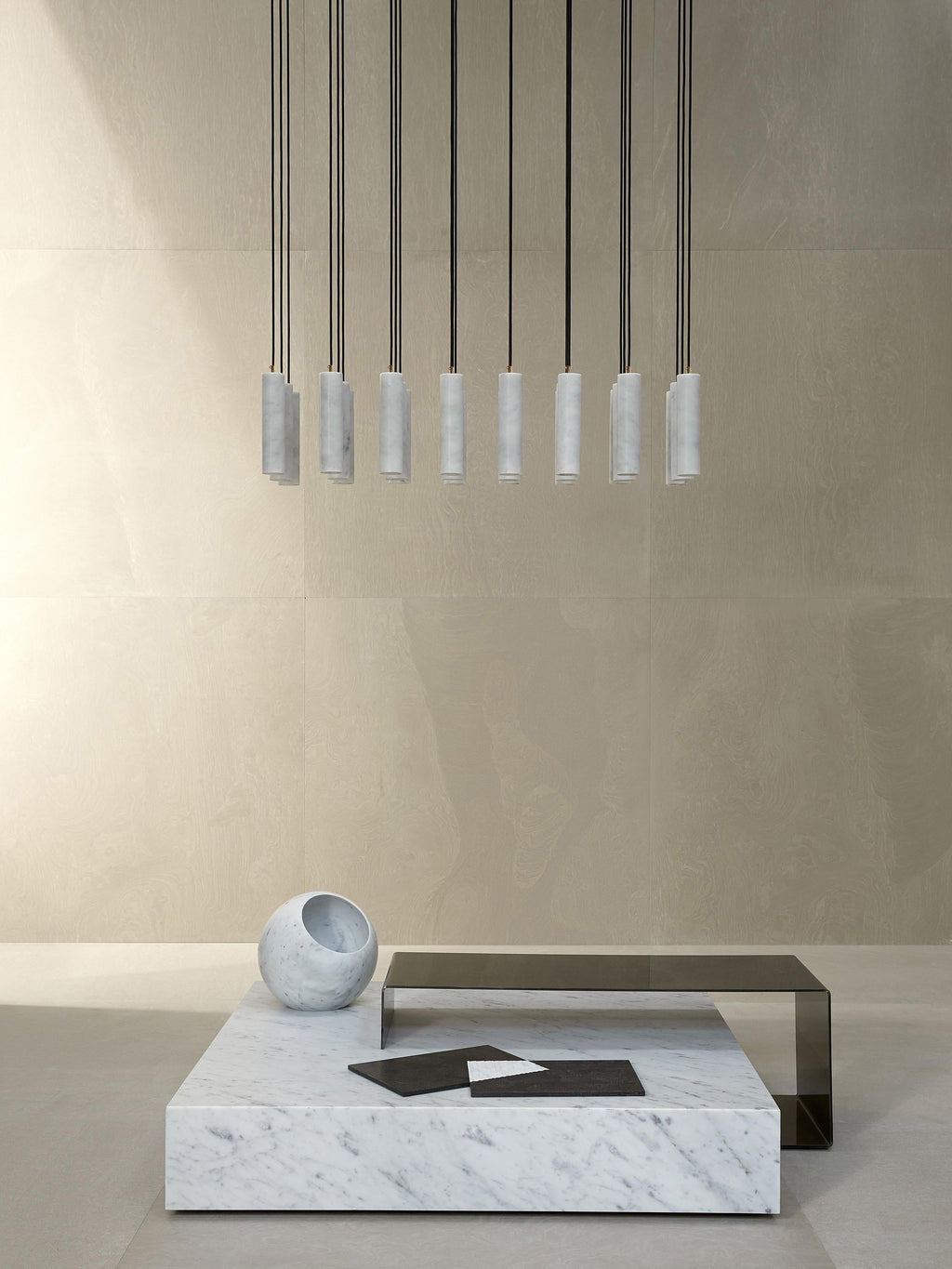 Nyxara Cluster Alabaster Pendant Light Staircase