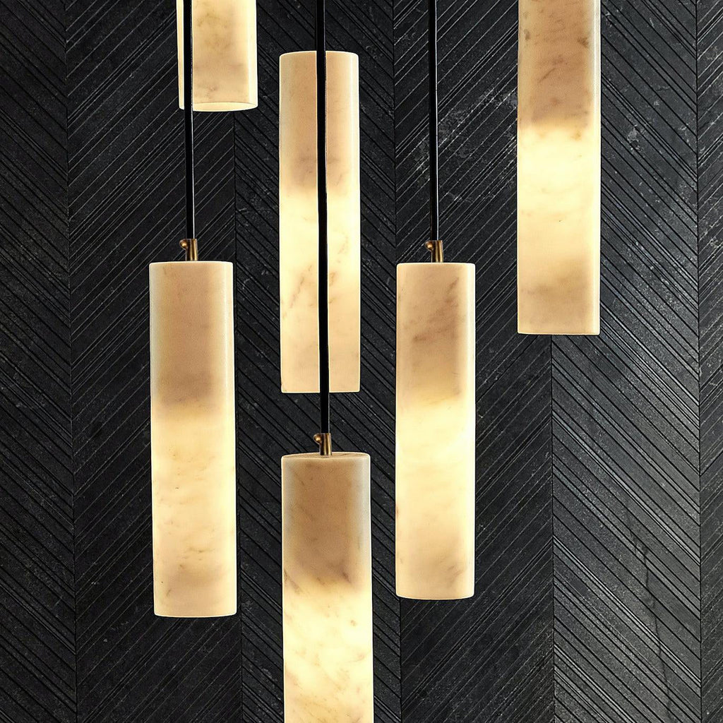 Nyxara Cluster Alabaster Pendant Light Staircase