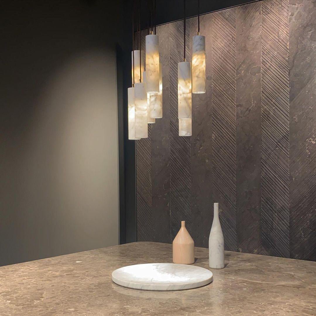 Nyxara Cluster Alabaster Pendant Light Staircase