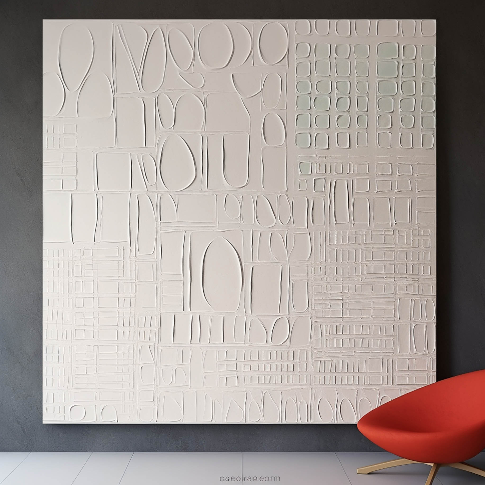 Neutral Textured Mixed Oil Painting Minimalist