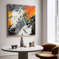 Wall Art Abstract Bold Orange Accent Blocks Expressionism