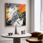 Wall Art Abstract Bold Orange Accent Blocks Expressionism