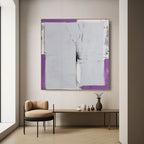 Textured Geometric Oil Painting Purple Black