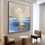 Coastal Sunset Impasto Oil Painting