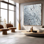 Textured Monochrome Splatter Oil Painting Sleek