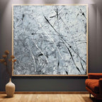Textured Monochrome Splatter Oil Painting Sleek