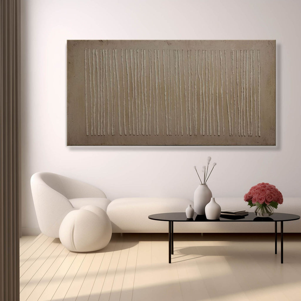 Textured Vertical Linear Relief Painting