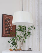 Pendant Light Pleated Fabric Drum