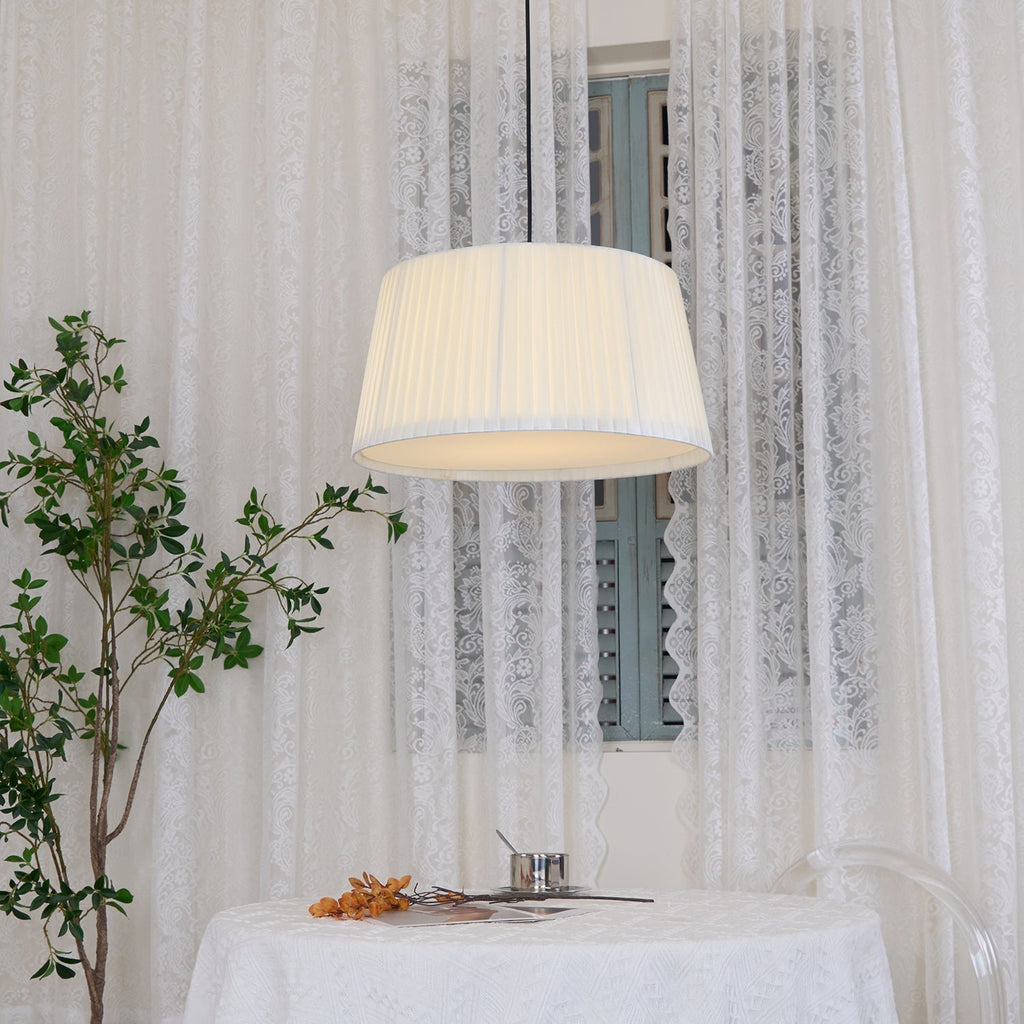 Pendant Light Pleated Fabric Drum