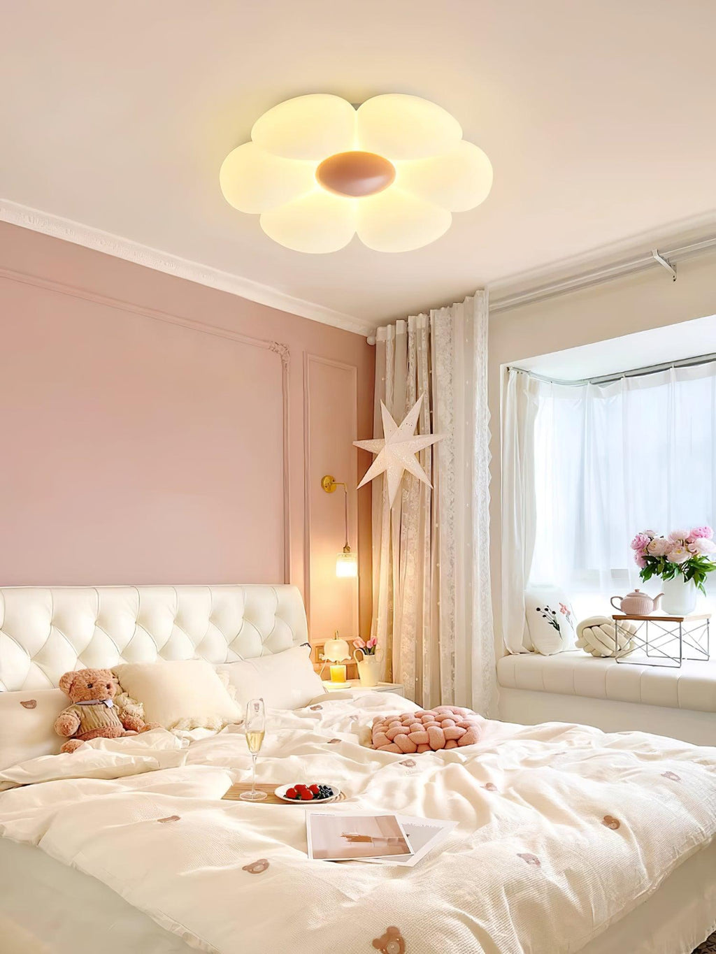 Solara Ceiling Lamp Six-Leaf Flower for Kids Room
