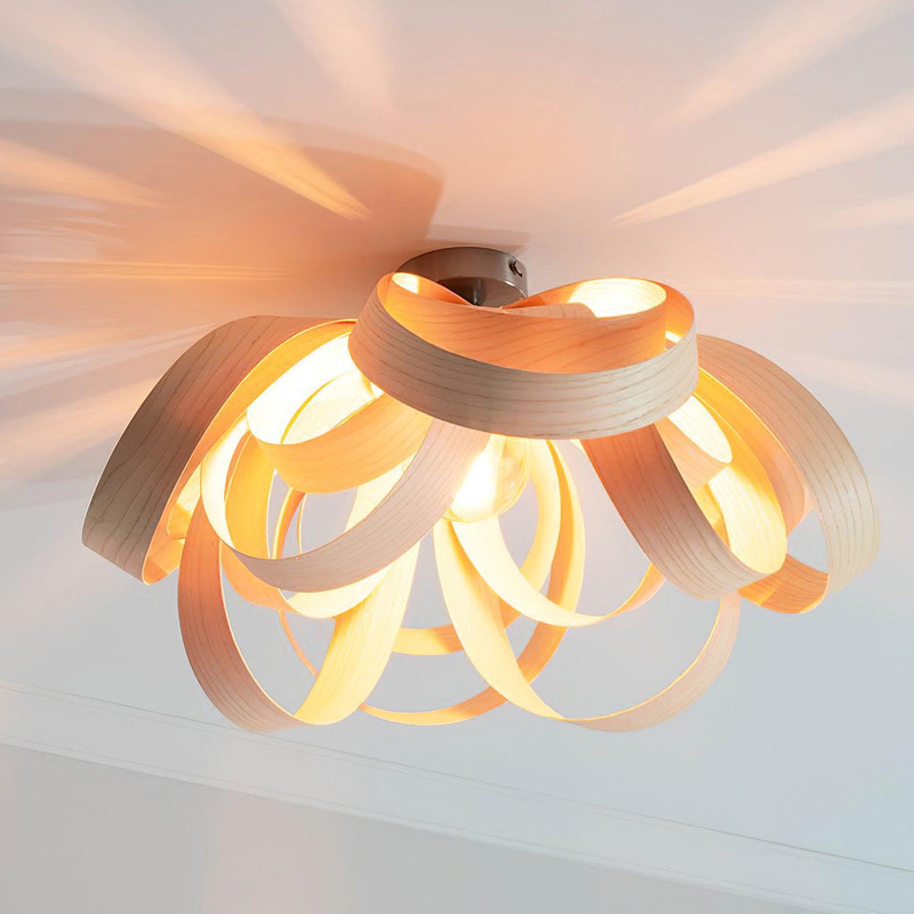 Veylo Wooden Ribbon Ceiling Lamp