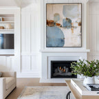Minimalist Geometric Painting Neutral Blue Beige