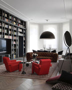 Pendant Lamp Black Dome with Embossed Plaster Interior Elegant
