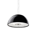 Pendant Lamp Black Dome with Embossed Plaster Interior Elegant