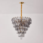 Aurora Chandelier Smoke Gray Inverted Crystal Prism