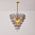 Aurora Chandelier Smoke Gray Inverted Crystal Prism