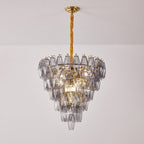 Aurora Chandelier Smoke Gray Inverted Crystal Prism