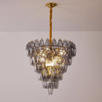 Aurora Chandelier Smoke Gray Inverted Crystal Prism