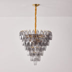 Aurora Chandelier Smoke Gray Inverted Crystal Prism