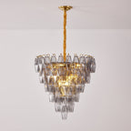 Aurora Chandelier Smoke Gray Inverted Crystal Prism
