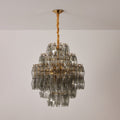 Aurora Chandelier Smoke Gray Prism Glass Layered