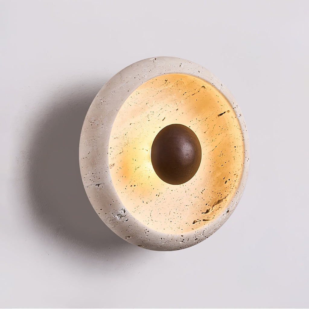 Covynila Orb-Shaped Travertine Wall Light