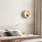 Covynila Orb-Shaped Travertine Wall Light