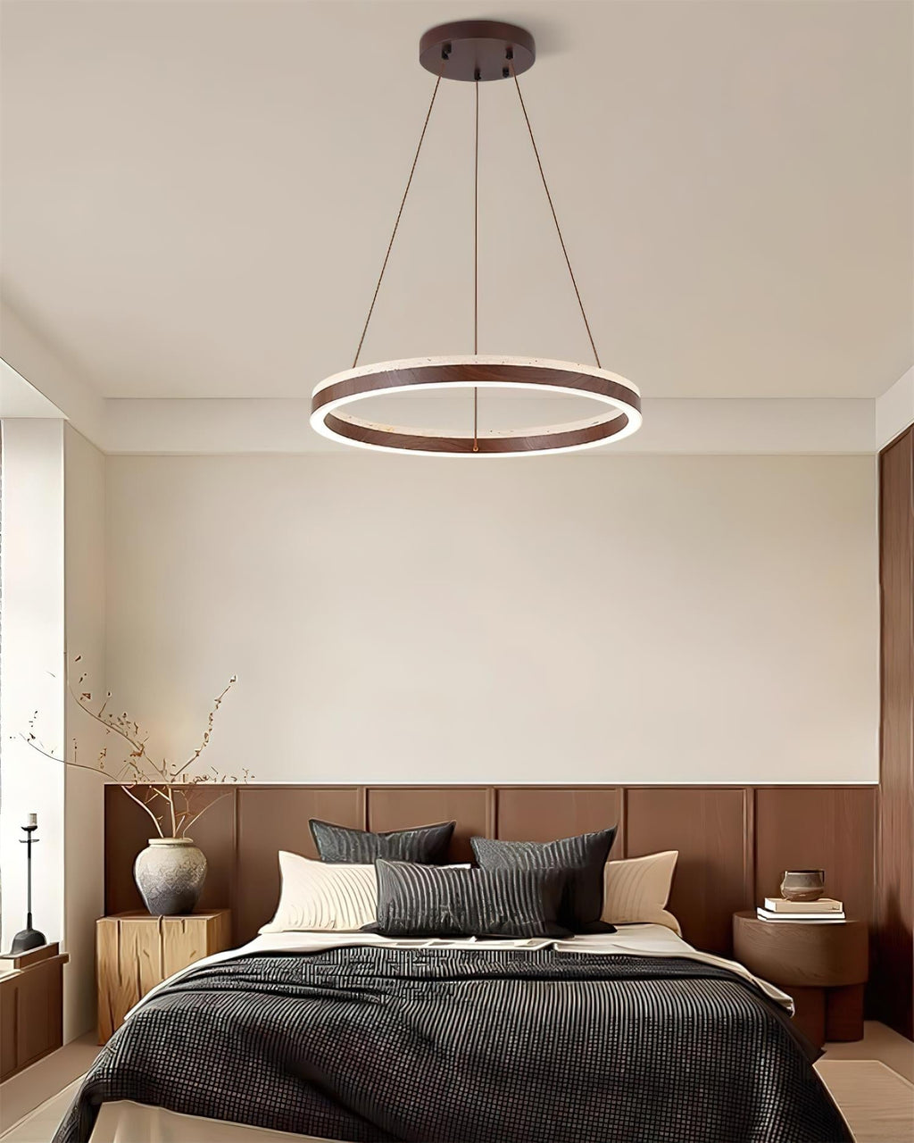 Ritta  Chandelier  Travertine Geometry Ring