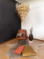 Aurora Chandelier Amber Glass Petals Layered Luxury
