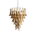 Aurora Chandelier Amber Glass Petals Layered Luxury