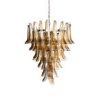 Aurora Chandelier Amber Glass Petals Layered Luxury