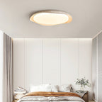 Adoros Rimmed-Circle Travertine Ceiling Light