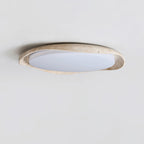 Adoros Rimmed-Circle Travertine Ceiling Light