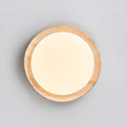 Adoros Ceiling Light Circular Edged in Travertine - Kingsley Beaumont