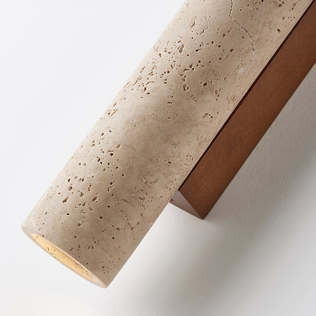 Olvaros Slim Cylinder Travertine Wall Light