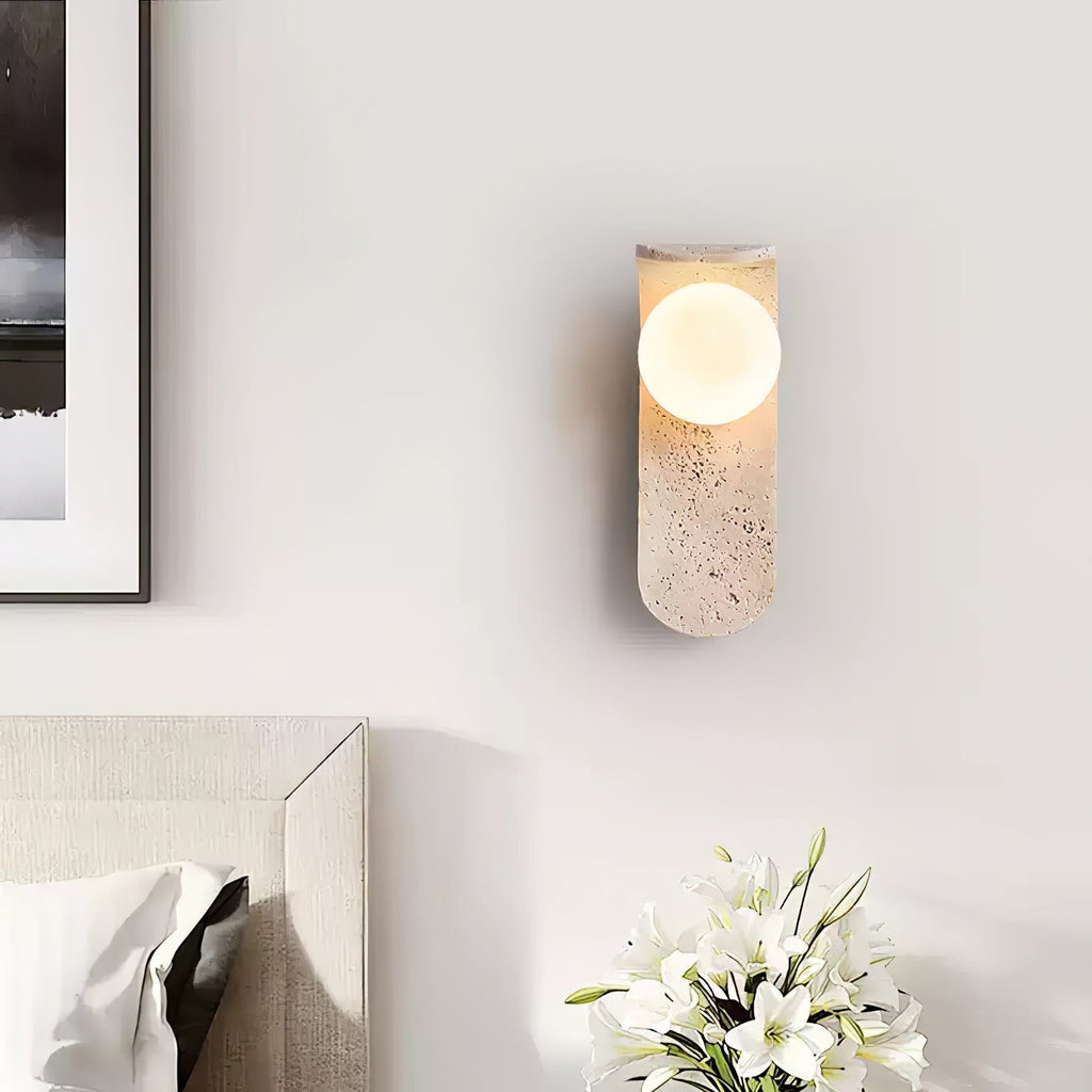Cutalos Wall Light Modern in Travertine - Kingsley Beaumont