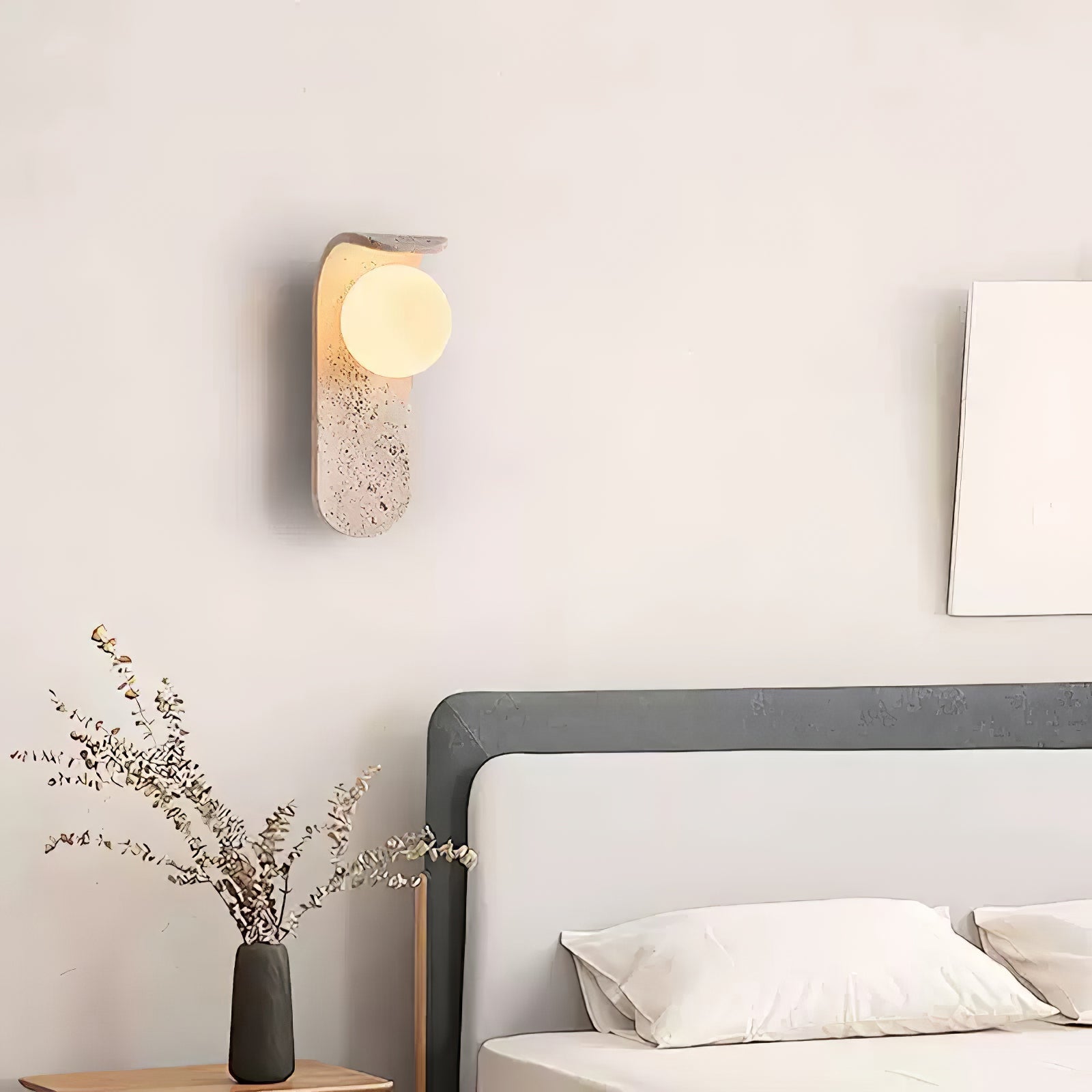Cutalos Wall Light Modern in Travertine - Kingsley Beaumont